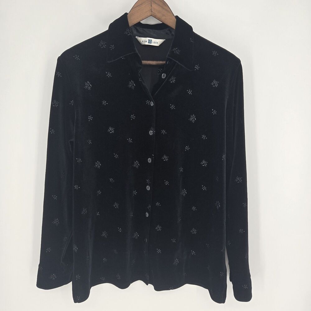 New Look Black Velvet US 10 Goth Witchy Whimsigoth